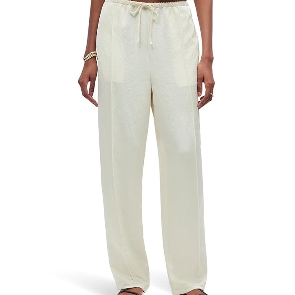Madewell satin pin tuck drawstring pants